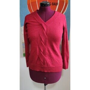 Coldwater Creek Red Wool Blend Pullover Sweater L14-16 Cozy Office Holiday